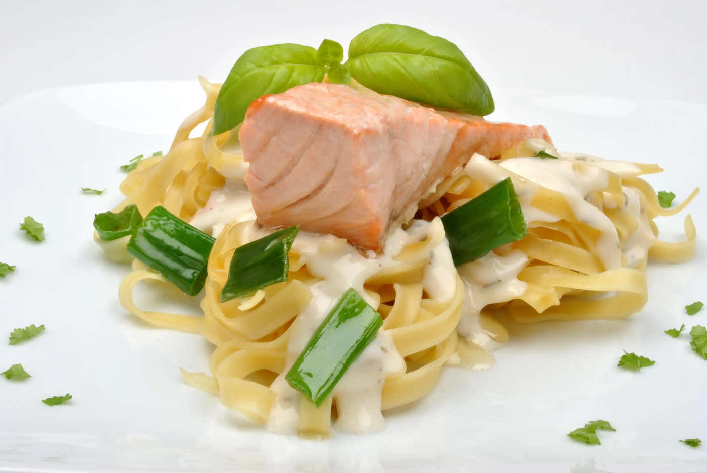 Pasta cremosa con salmon
