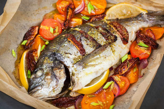 Dorado en Papel Aluminio con Verduras