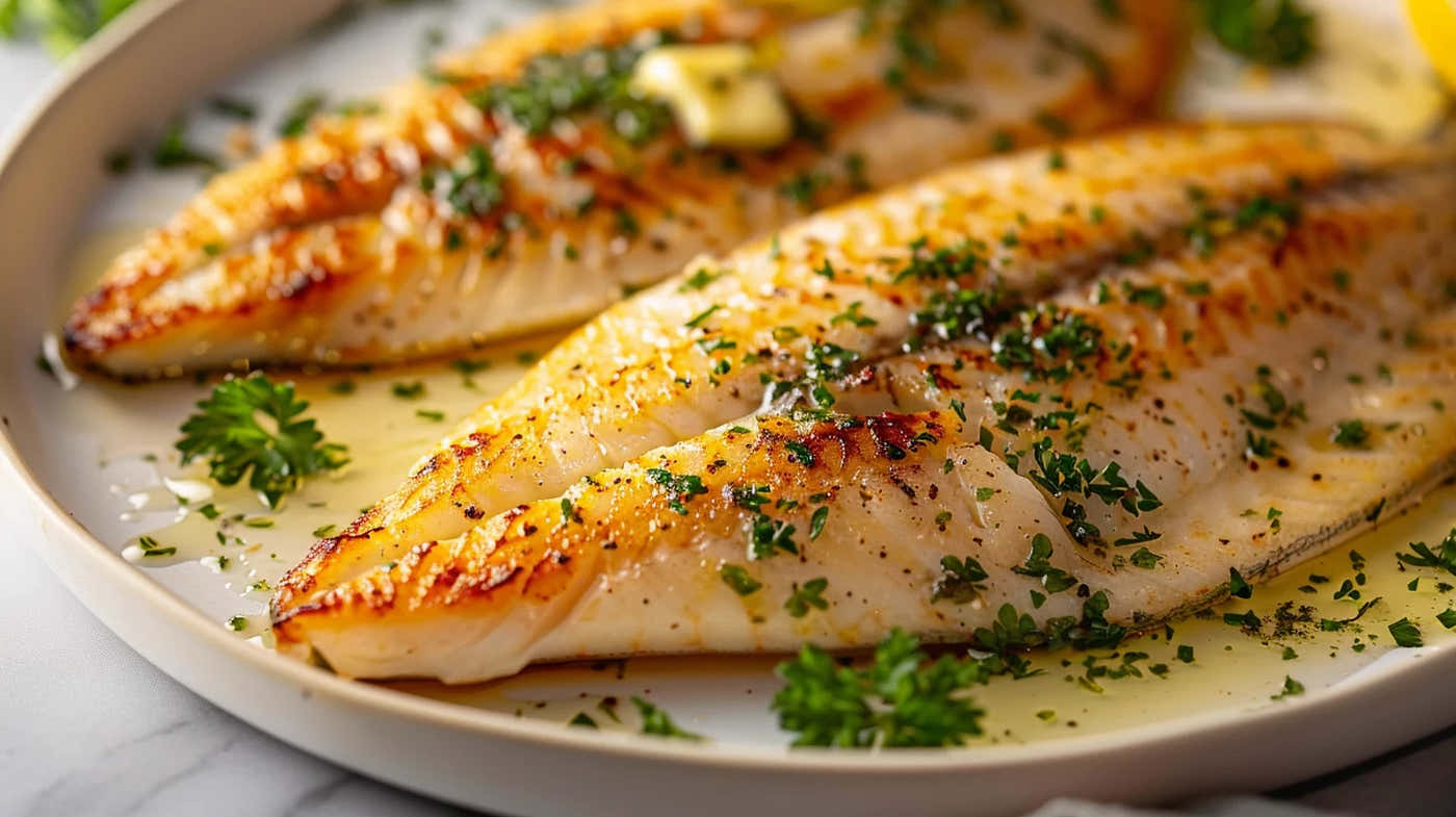 Dorado Sellado con Limón Ajo y Mantequilla