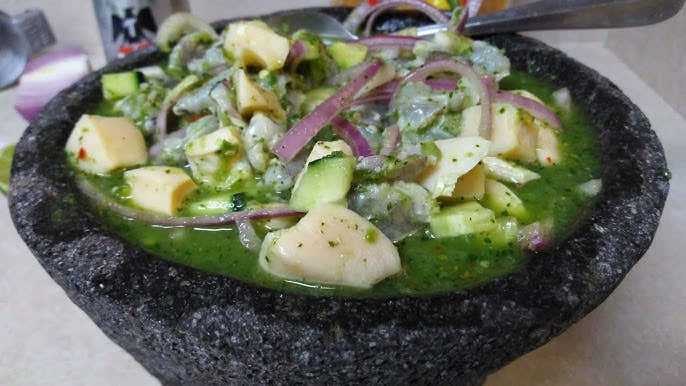 Aguachile de abulon con jicama