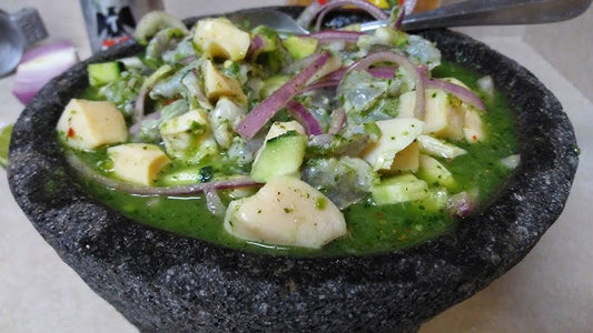 Aguachile de abulon con jicama