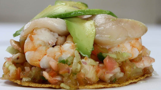 Ceviche mixto de callo camaron y pescado