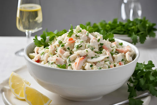 Ensalada cremosa de jaiba para sandwich