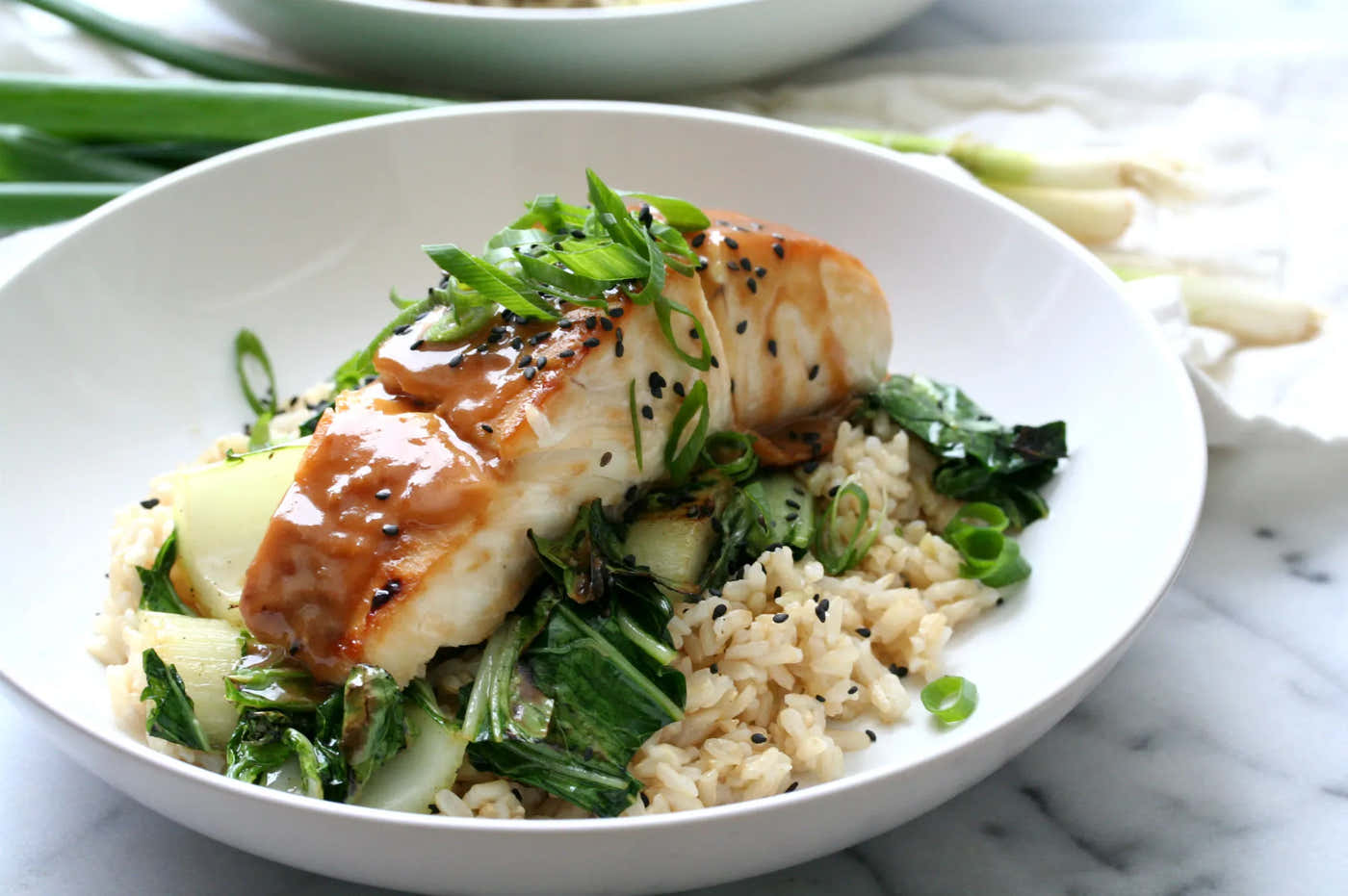 Halibut glaseado con miso