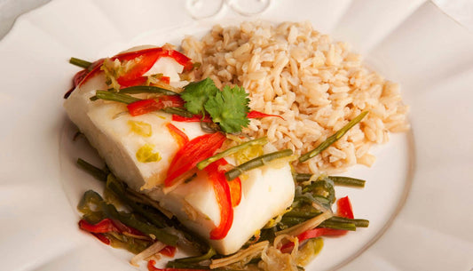 Totoaba en papillote con verduras