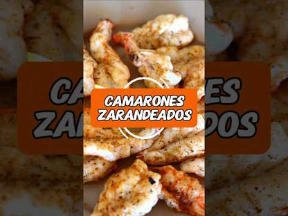 Camarones talla U-12 desvenados en corte mariposa sin cáscara 10pz